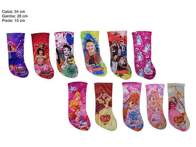 Calza della befana con personaggi per bimba