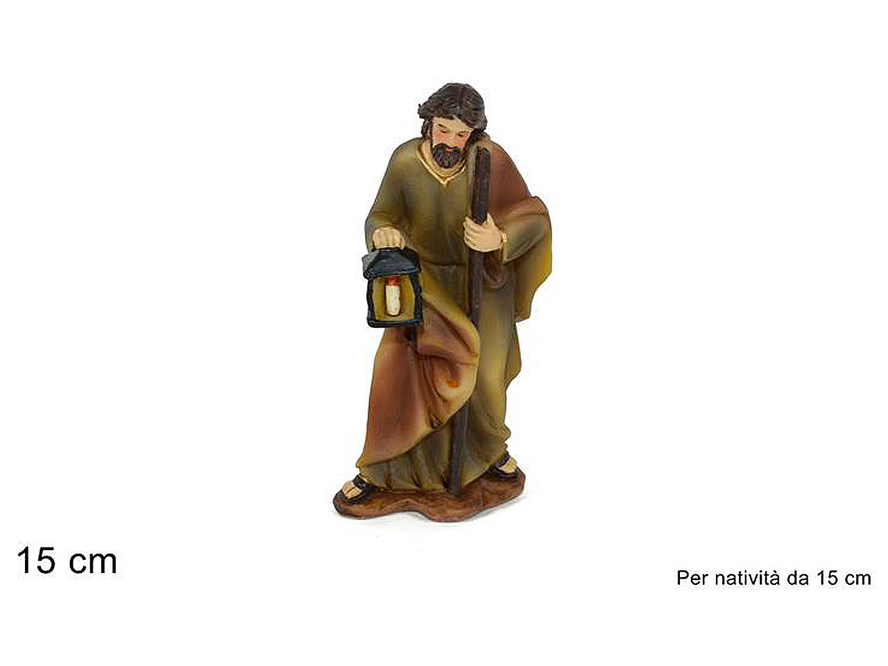 Giuseppe in resina 15cm per nativitÃ  da 15cm