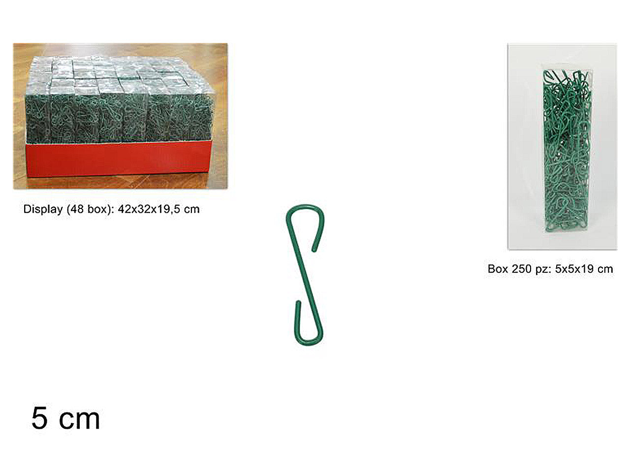 Ganci per palline 5 cm 250 pezzi verdi