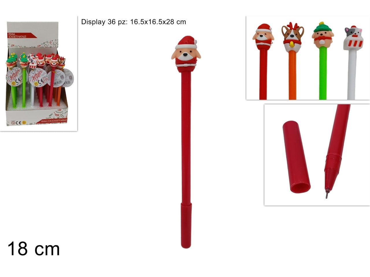 Penna con soggetto natalizio assortita