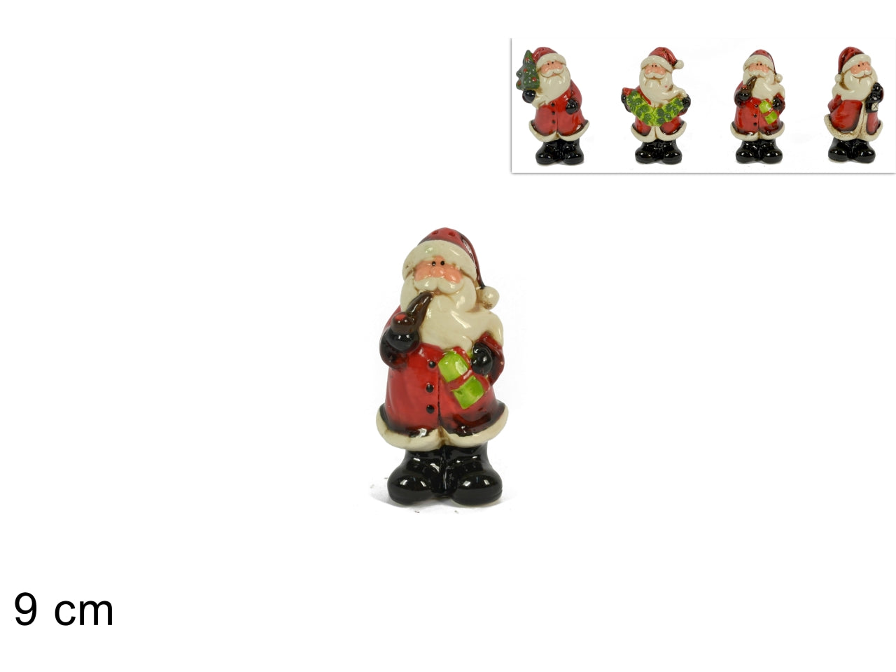 Babbo natale 9cm in 4 assortimenti