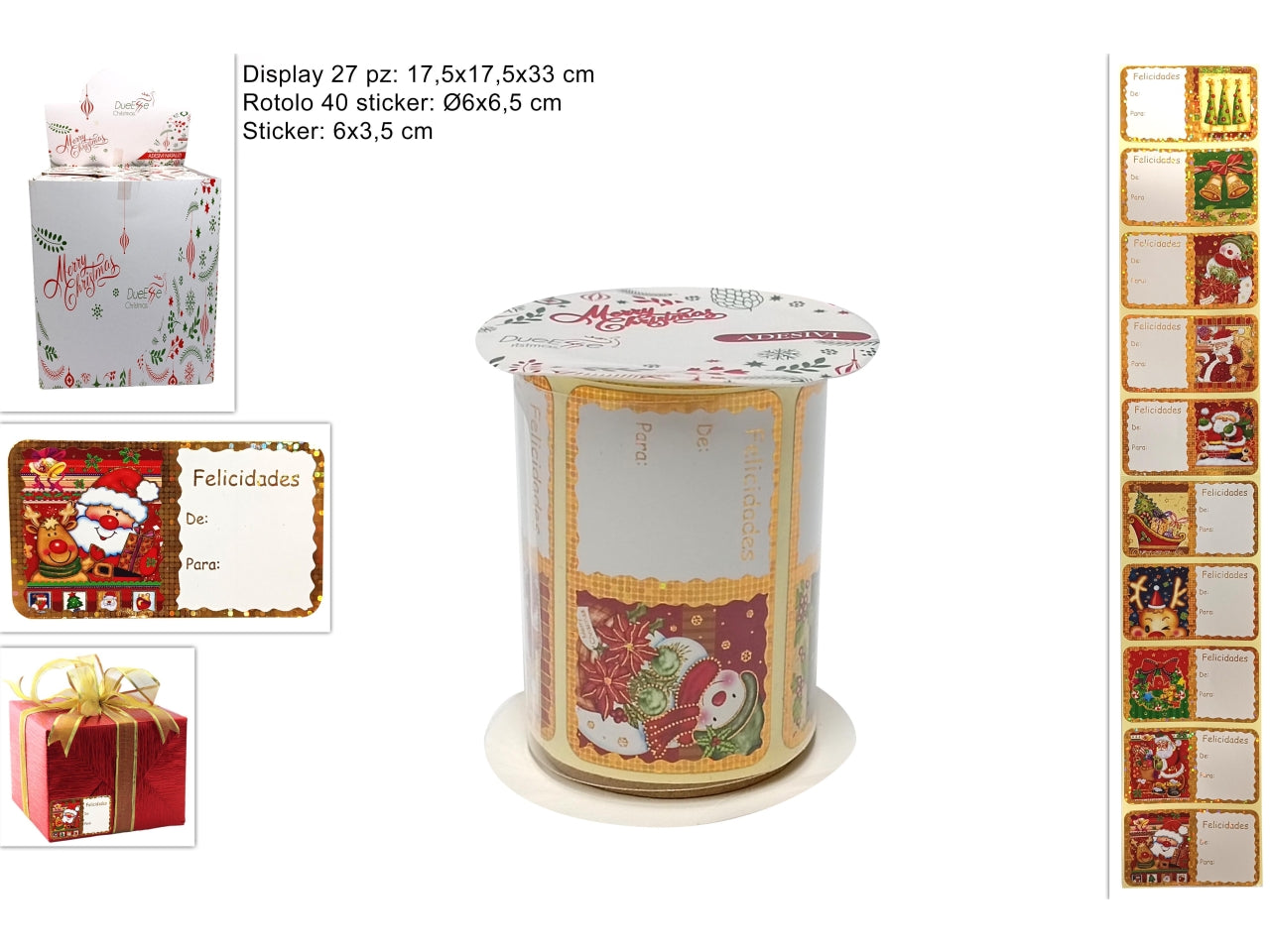 Rotolo sticker 40pezzi felicidades