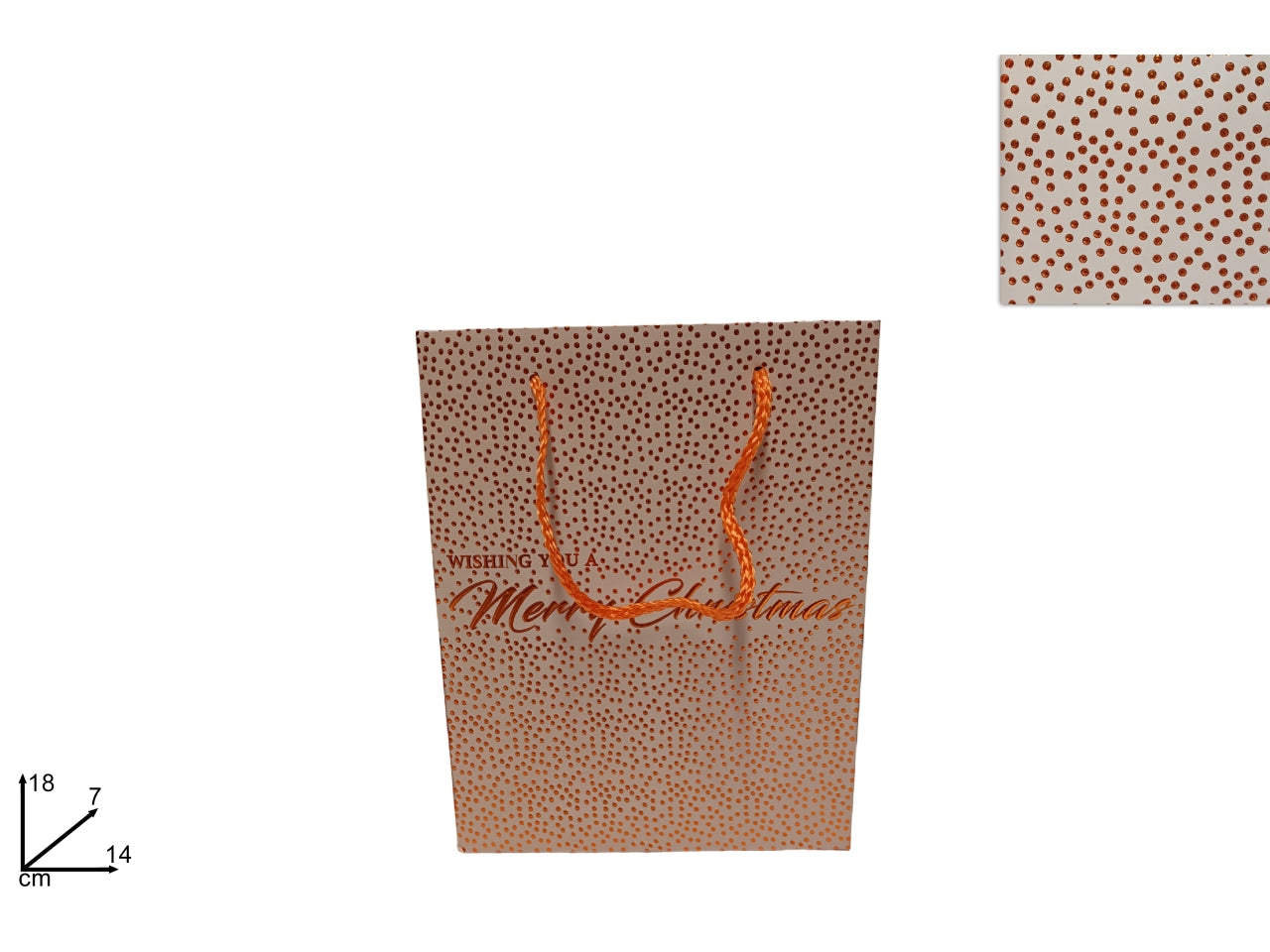 Busta regalo beige borchie copper 18x14x7