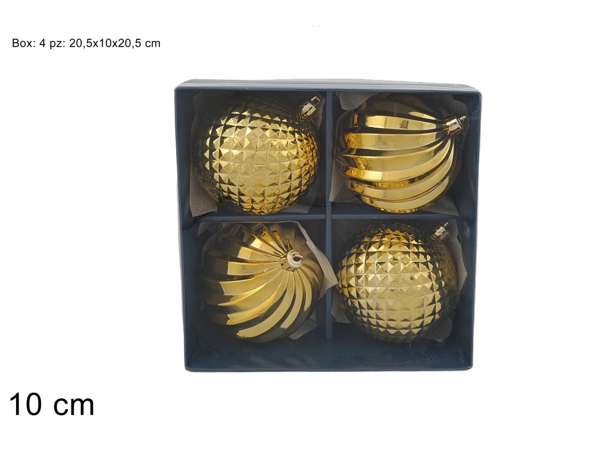 Palle 10cm set 4pezzi oro