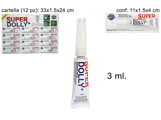 Colla trasparente 3ml 11x1,5x4cm