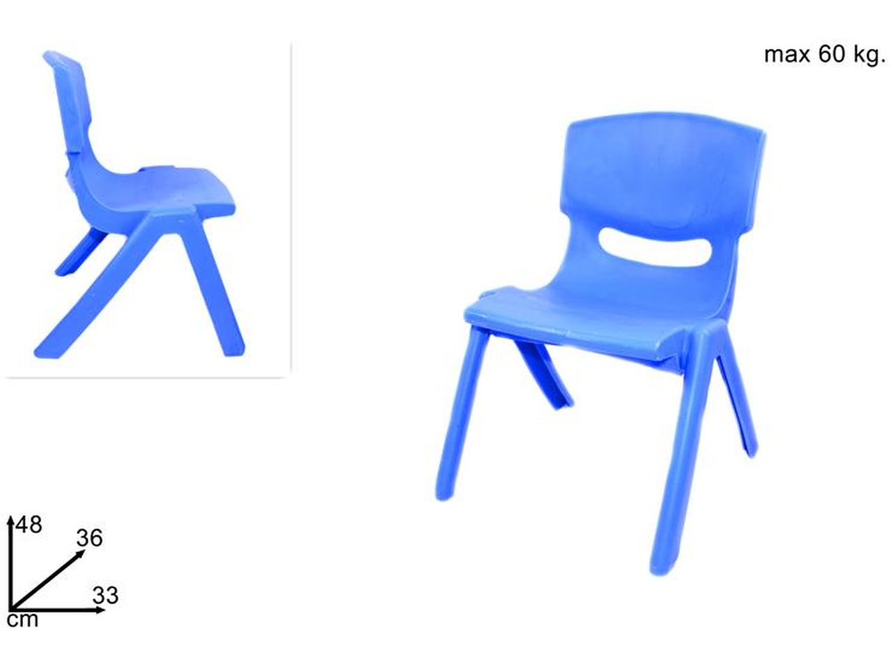 Sedia bimbo di colore azzurra