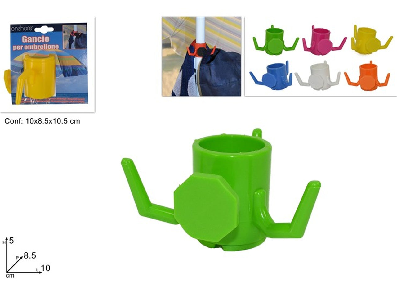 Gancio per ombrellone 6 assortiti