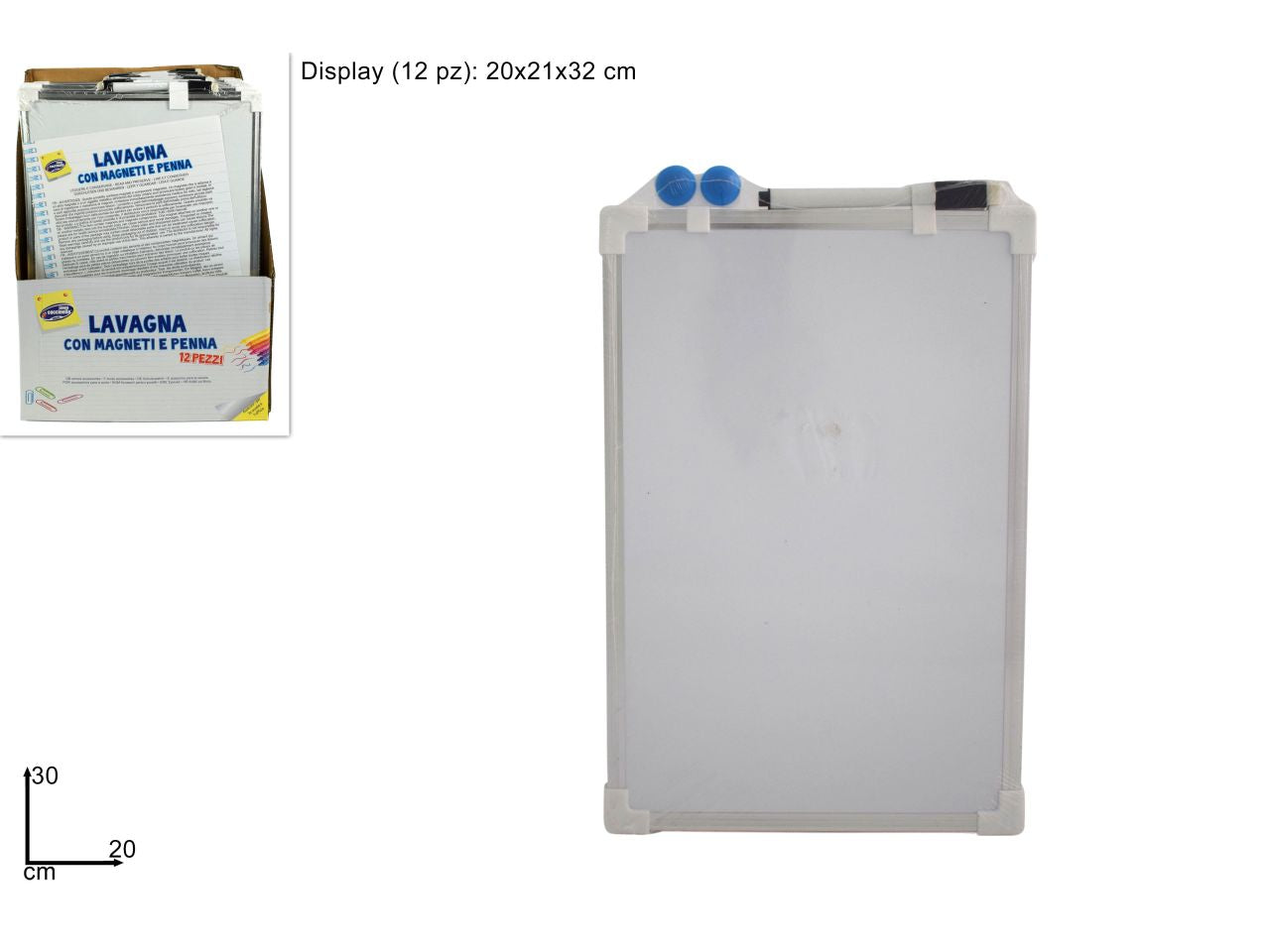 Lavagna con magneti e penna