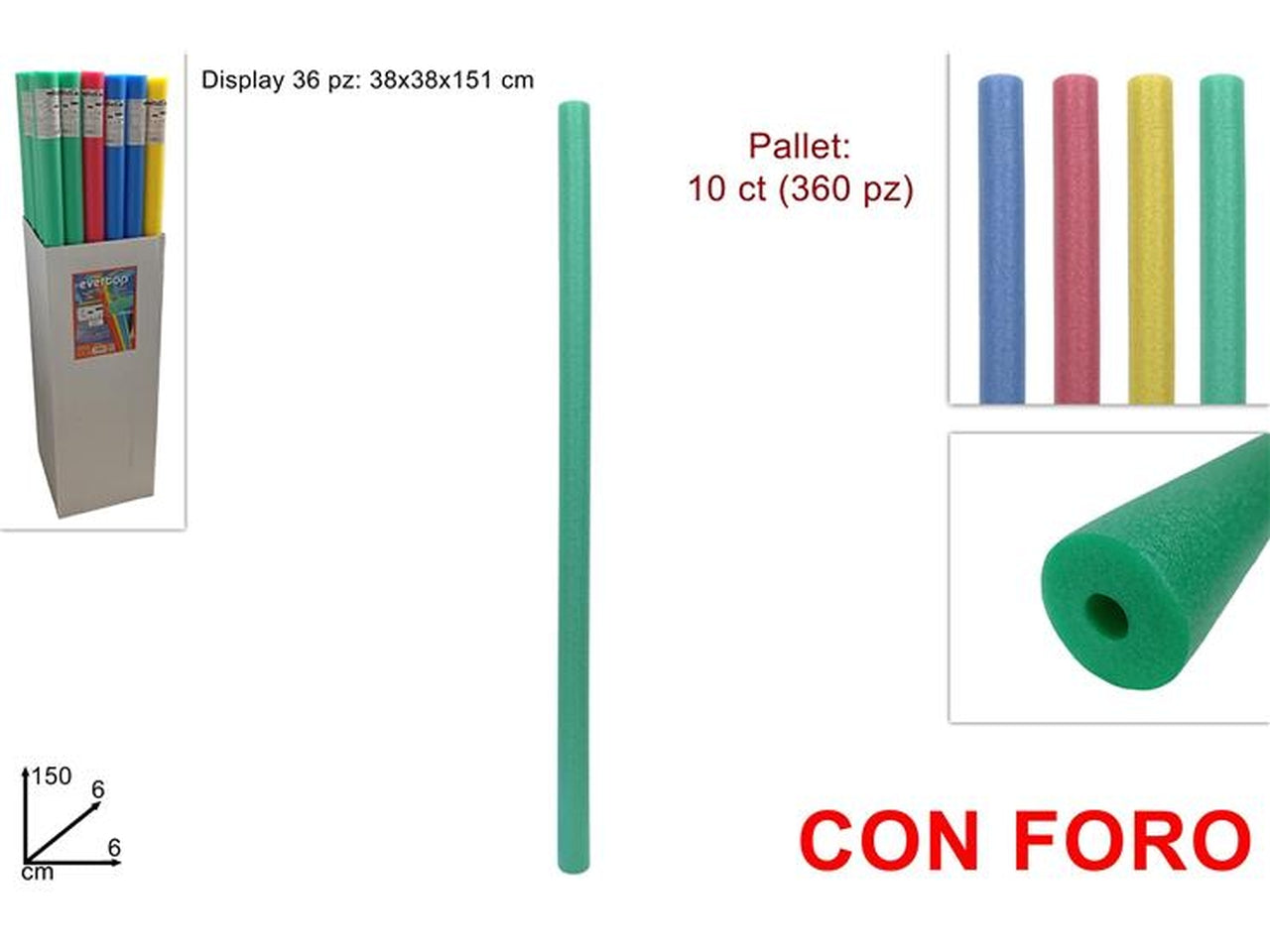 Tubo in spugna per piscina 4 assortiti