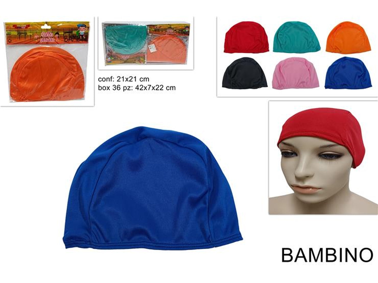 Cuffia piscina da bambino 6 assortite