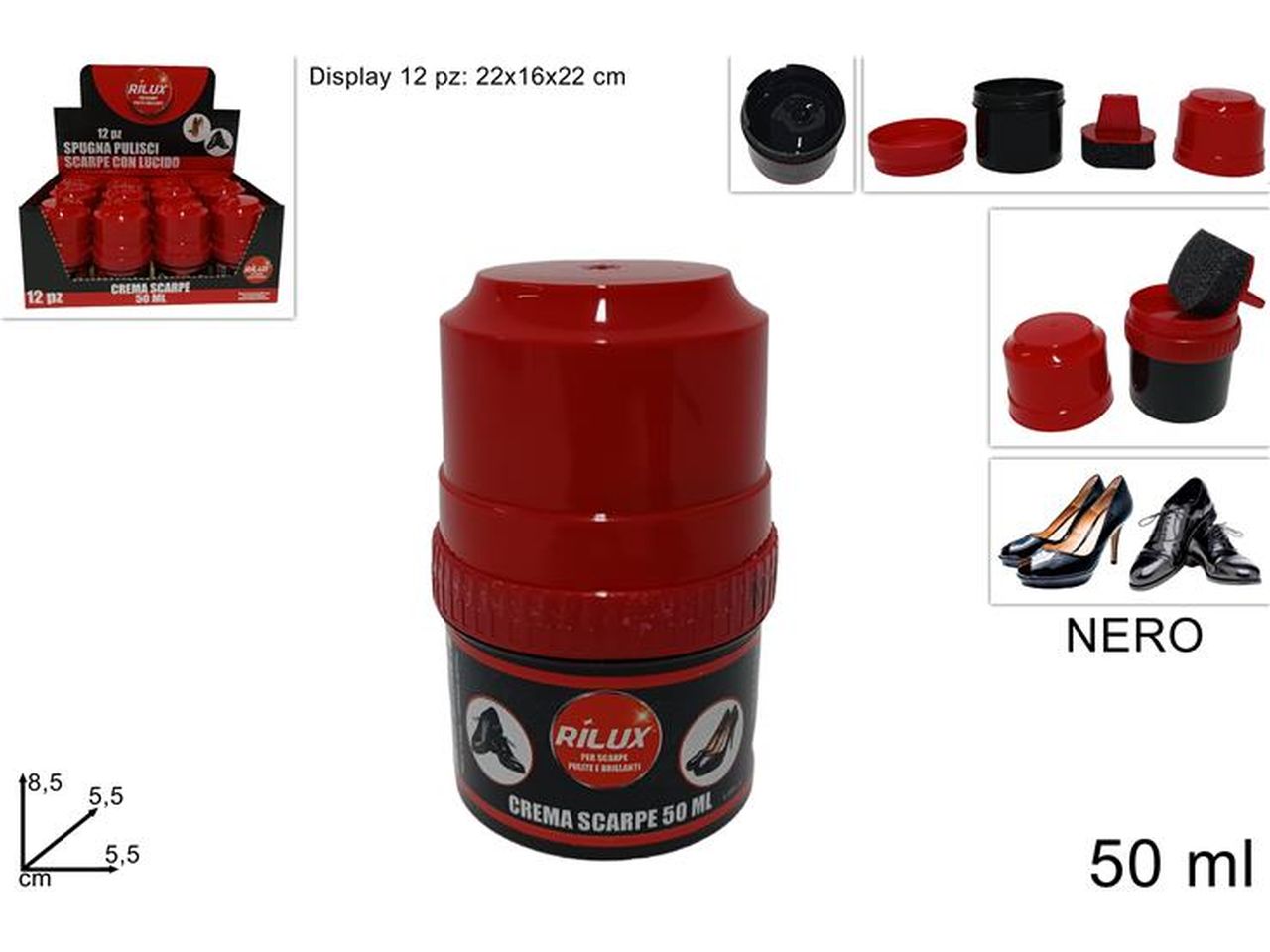 Crema per scarpe 50ml nero
