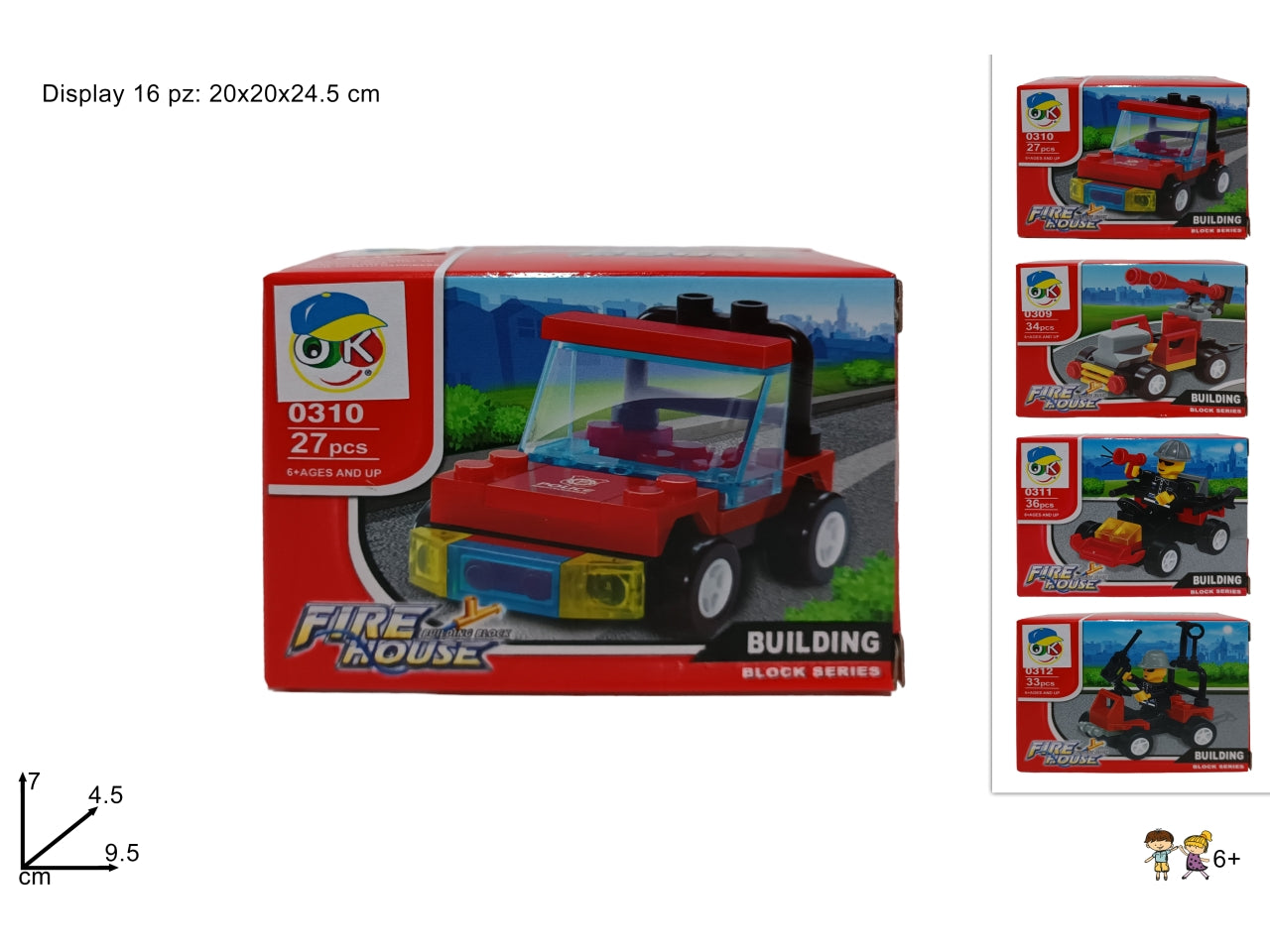 Costruzione mezzi anti incendio colori assortiti