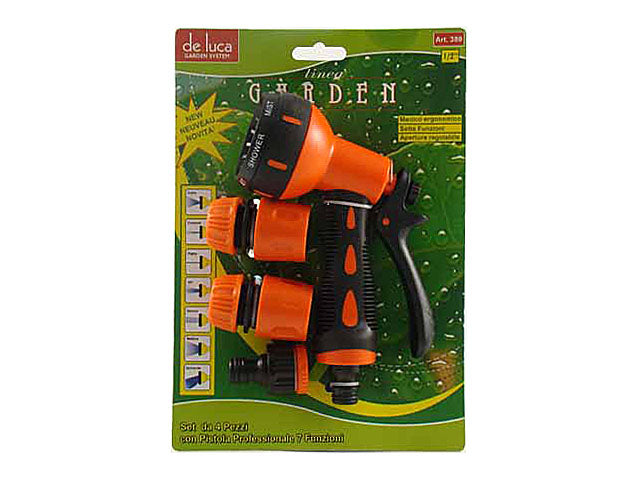 Pistola professionale 7 funzioni e 3 raccordi set composto da 4 pezzi