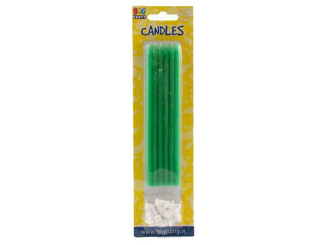 Candeline matite+supp. verde 12 pezzi 71004