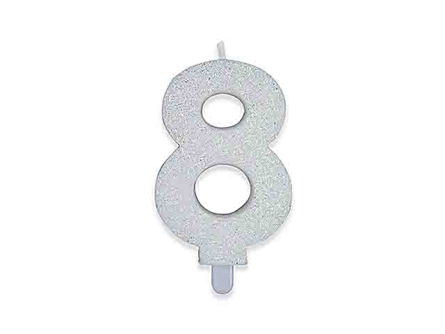 Candelina numerale glitter n8 73878