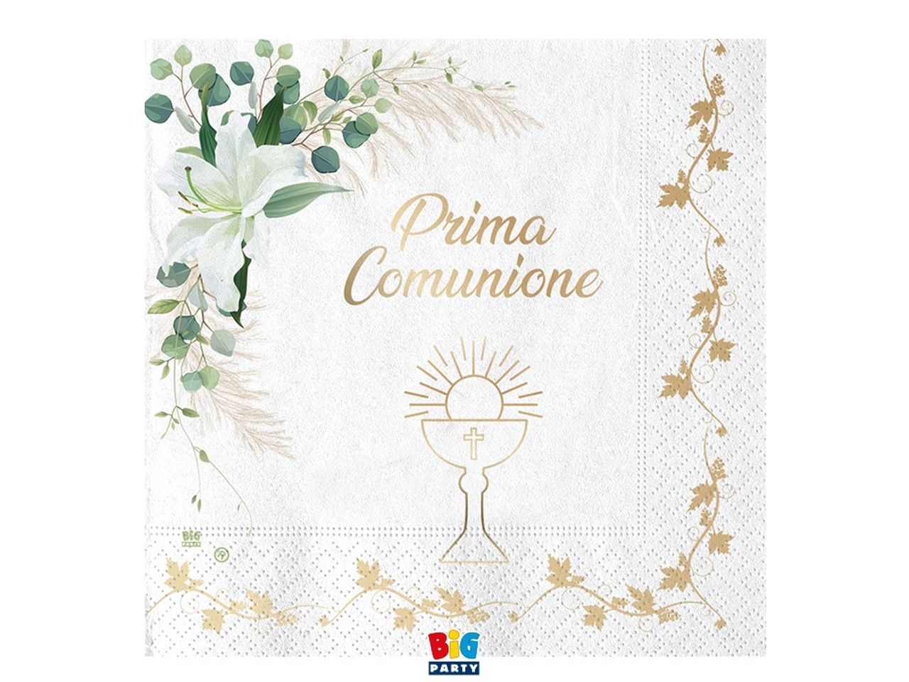 Linea prima comunione lily tovaglioli 33x33cm - la confezione contiene 20 tovaglioli