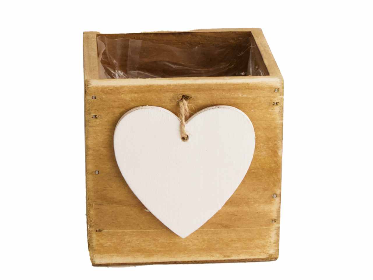 Vasetto legno c/plastica 10cm 37587-017