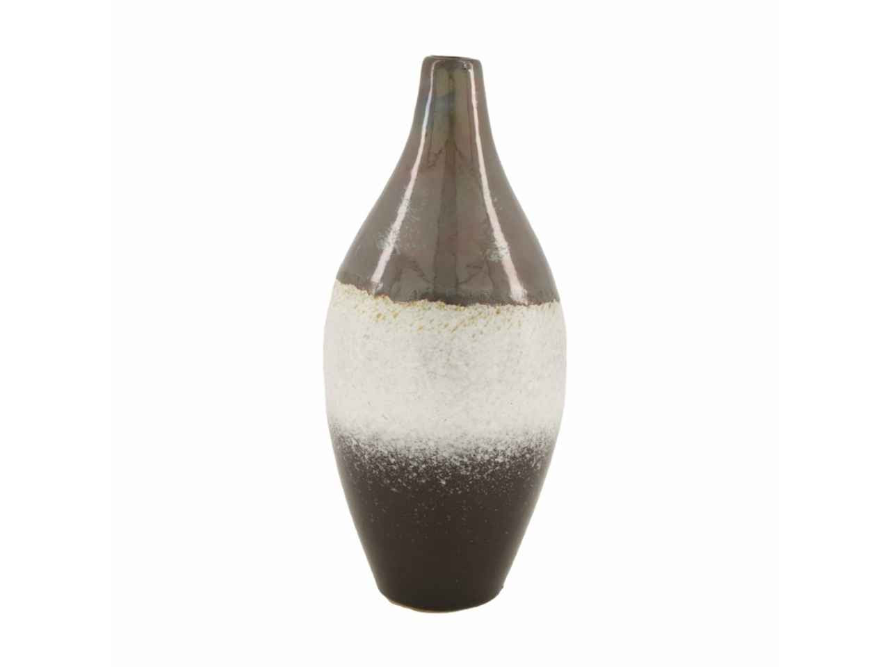 Vaso ceramica 11.5x26.5cm beige e marrone