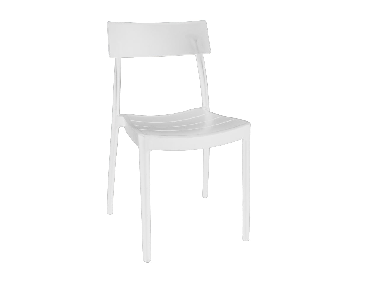 Sedia interno/esterno in plastica bianca roma bistrot, impilabile, 80x49x49 cm Made in Italy - Opera