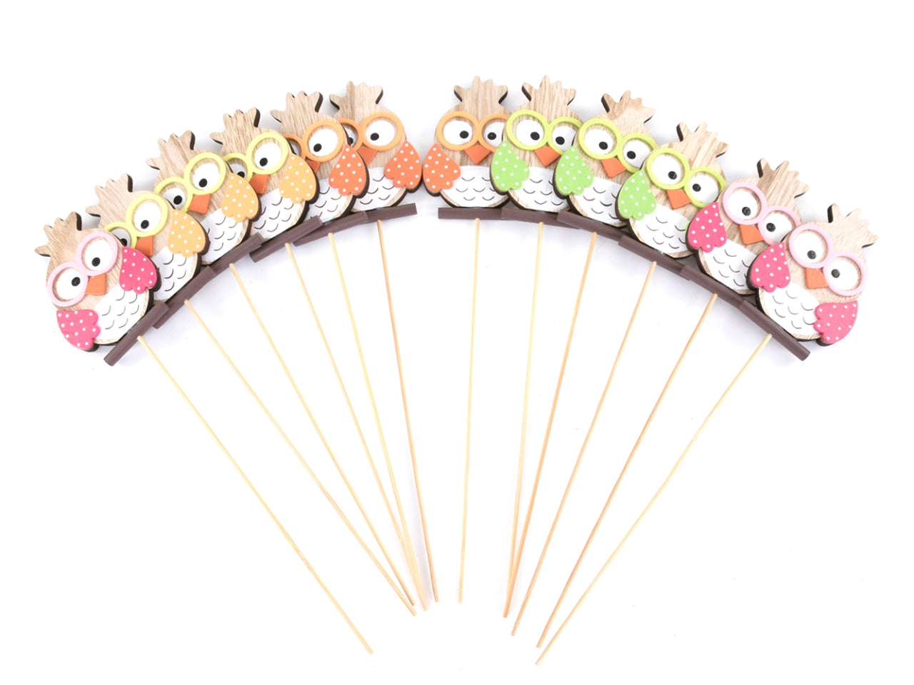 Gufo su pick set 12 gufi