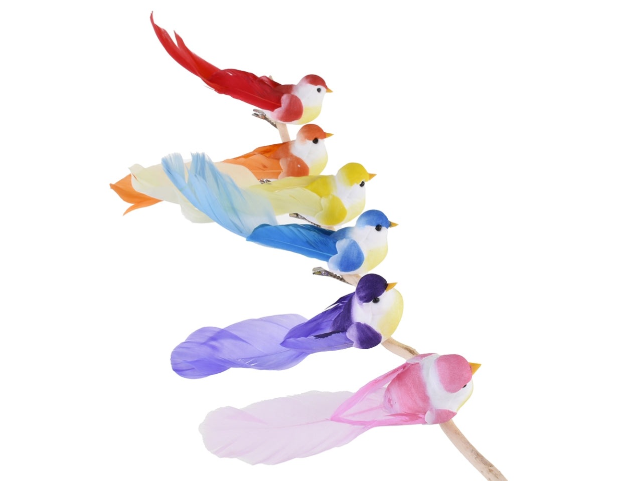 Uccello su clip 14cm 12 uccelli