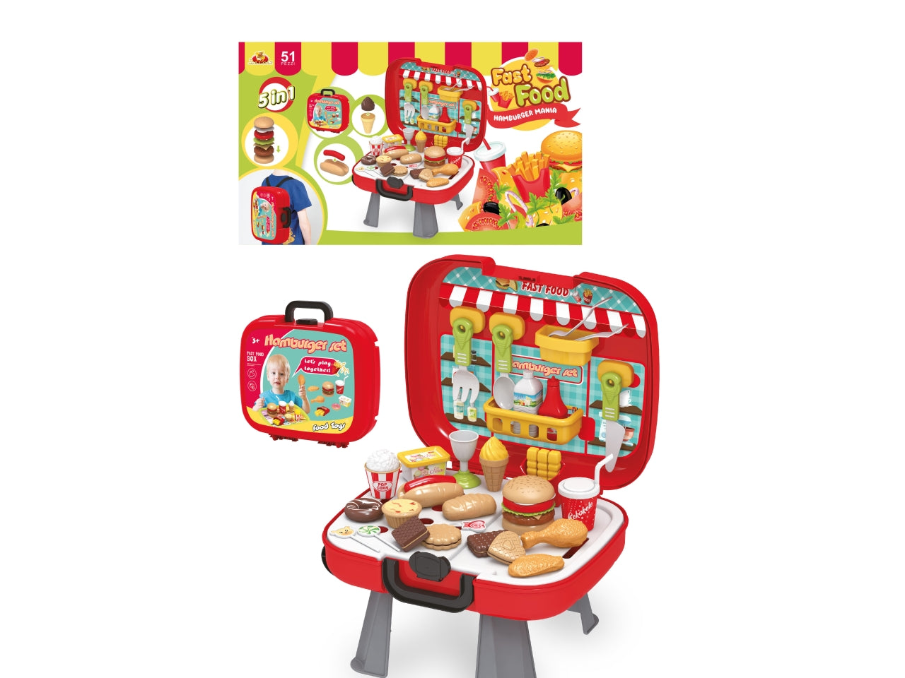 Bbq playset con trolley h27x46cm