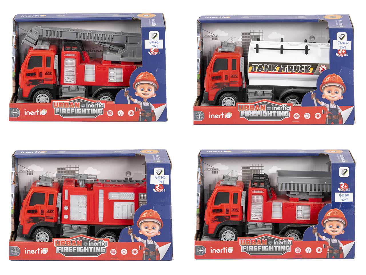 Mezzi pompieri a frizione - disponibile in 4 assortimenti