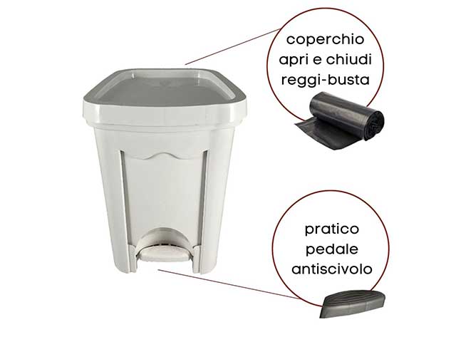 Eco pattumiera 6lt 7530 bianca