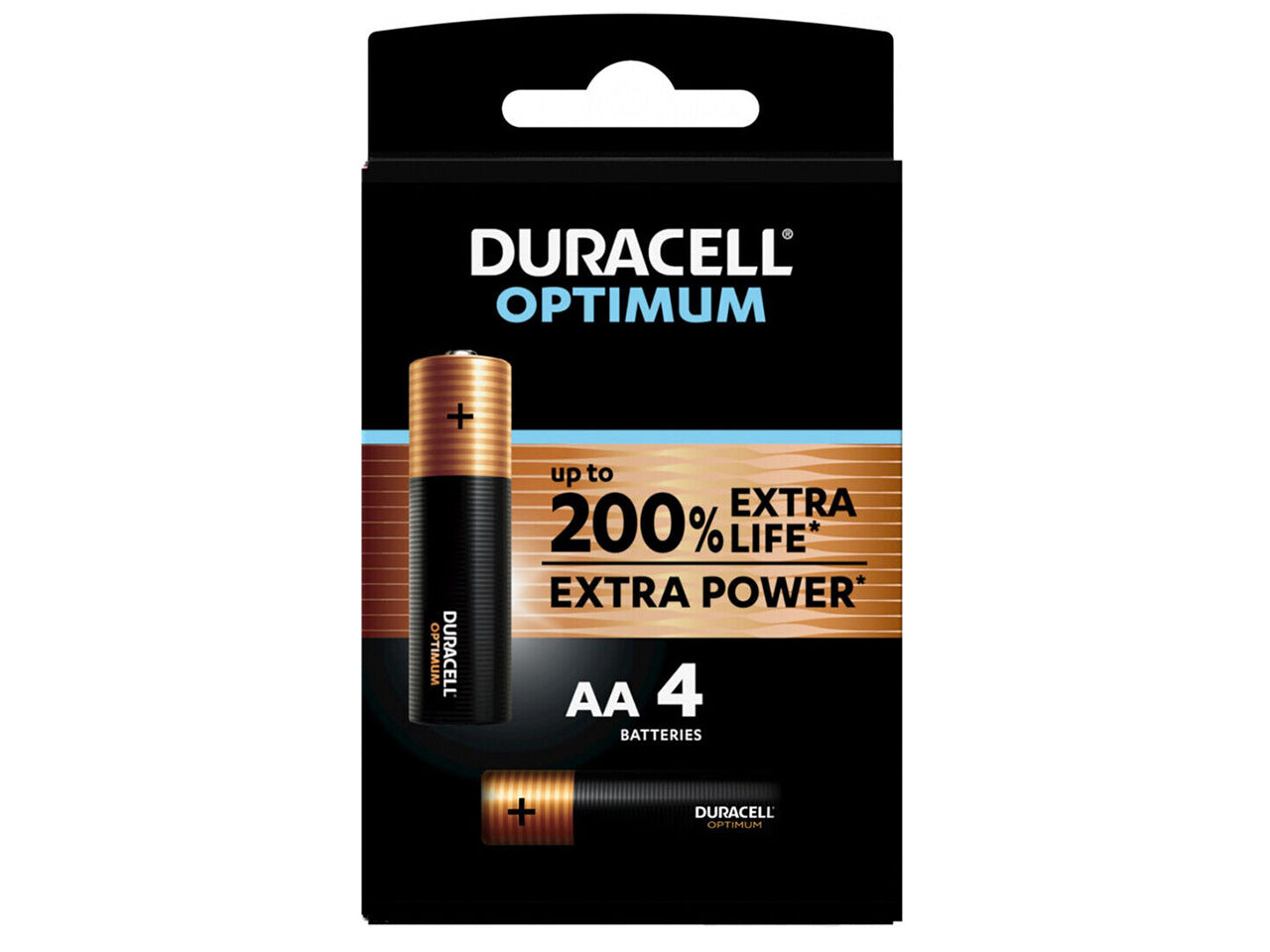 Duracell optimum batteria stilo aa4 alcalina extra power 1,5v - la confezione contiene 4 pile