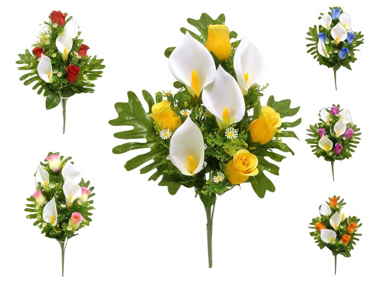 Mazzo frontale di calle lily x 8 misura 43cm colori assortiti