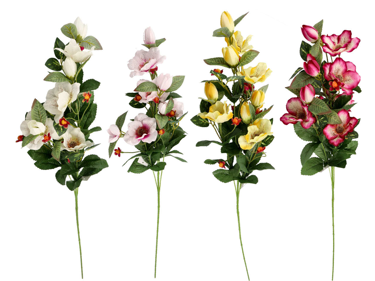 Anemone artificiale stelo semirigido in plastica e ferro 4 colori assortiti 82 cm - Diva