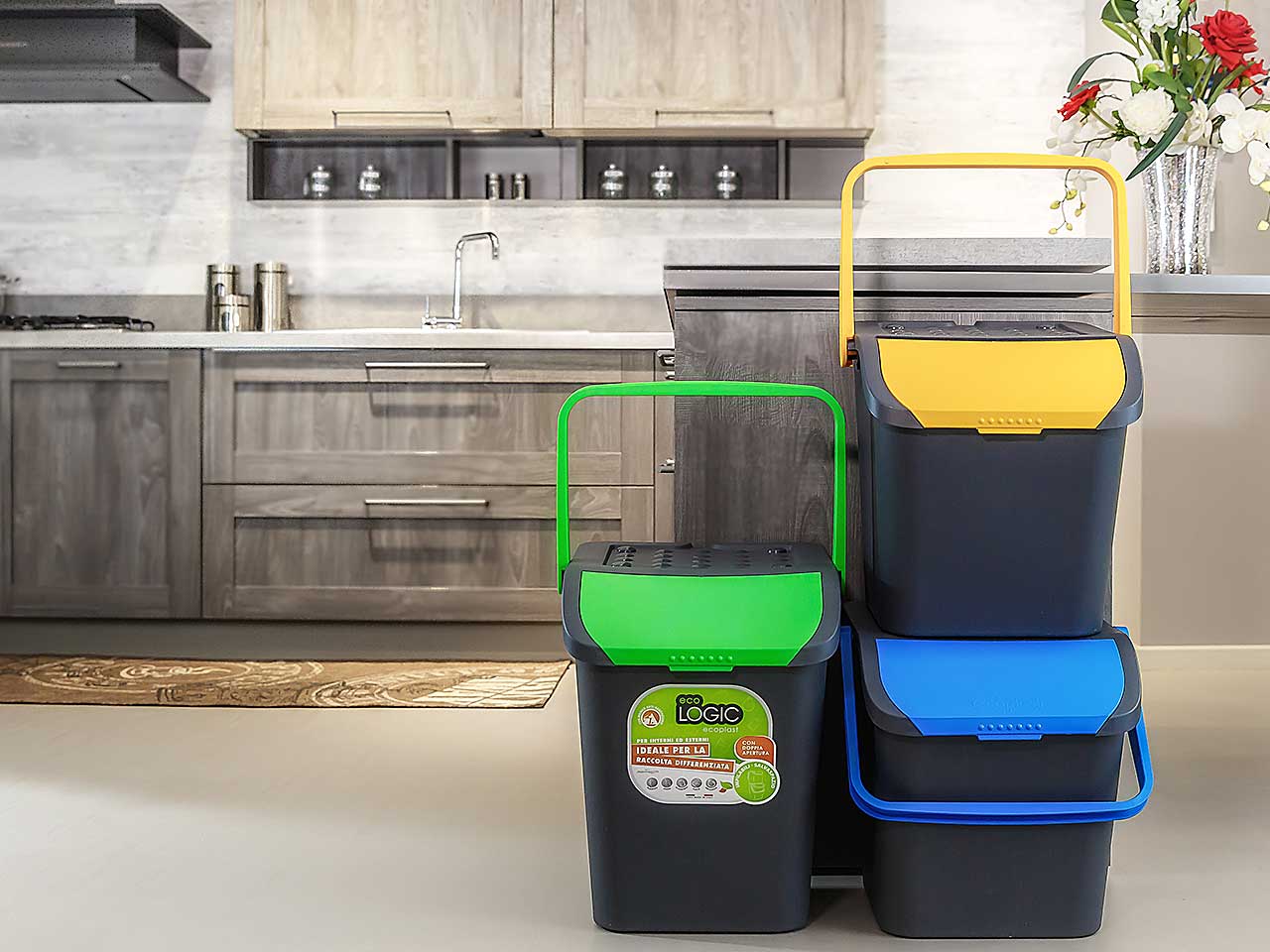 Pattumiera ecologica blu 28lt ec28