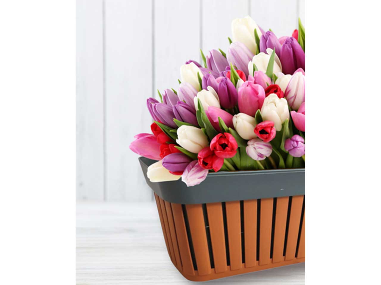 Balconetta e copri balconetta linea kreta lunghezza balconetta interna 40cm realizzata in plastica riciclata colori terracotta e antracite