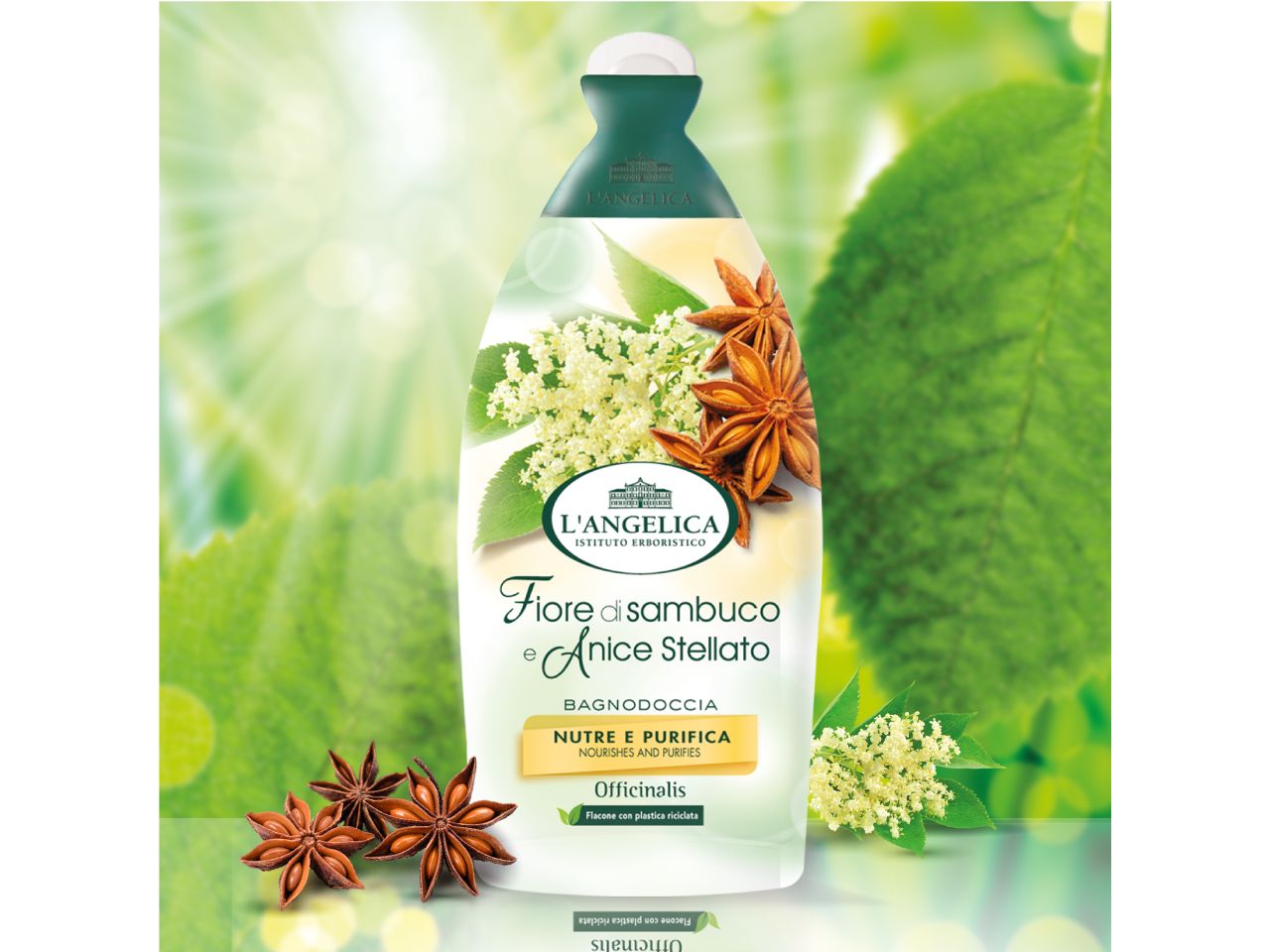 Bagnoschiuma officinalis fragranza sambuco e anice capacita' 500ml$