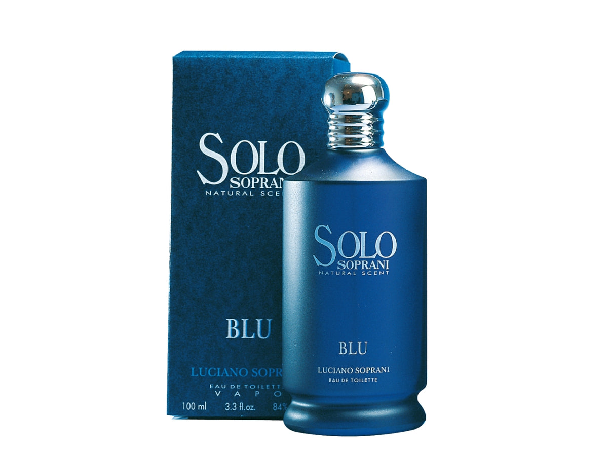Luciano Soprani solo blu, confezione con edt 100ml + gel doccia 200ml