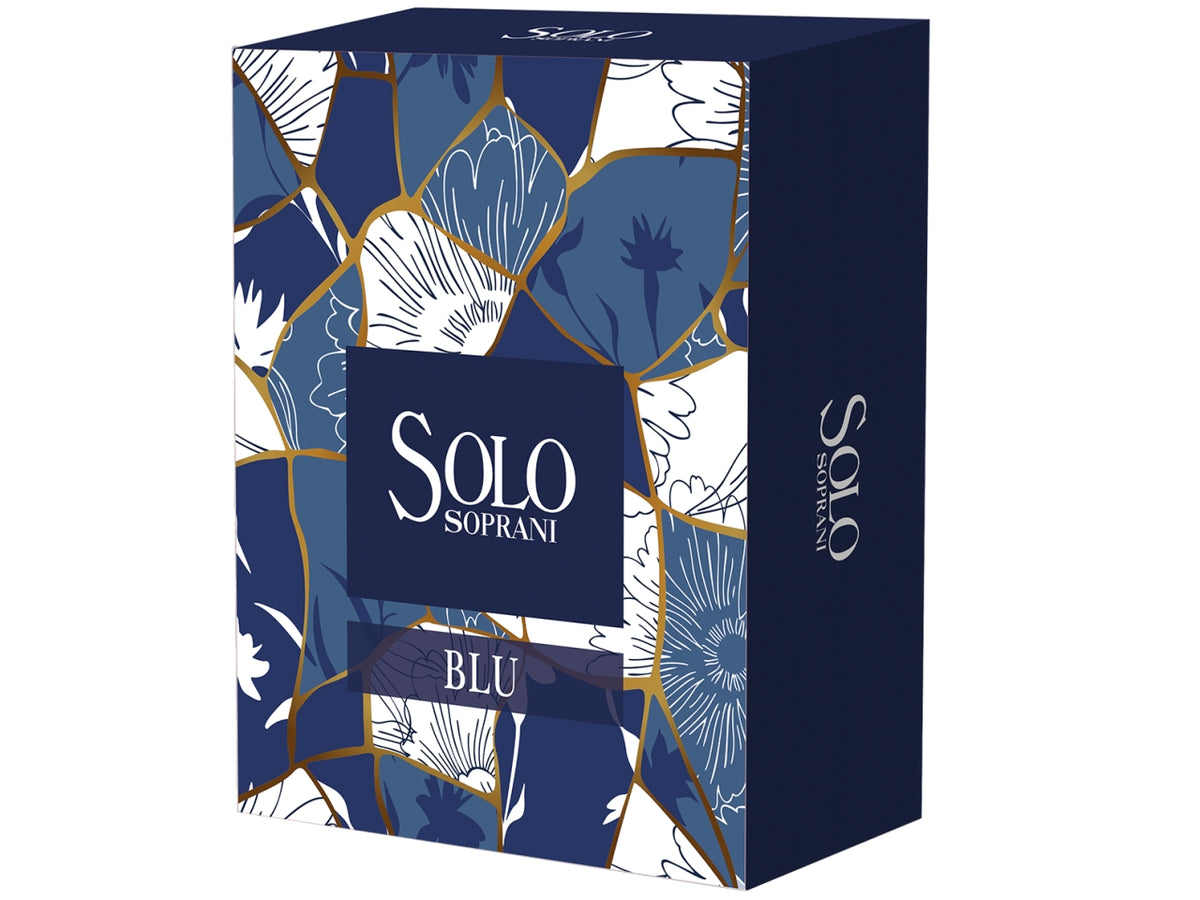 Luciano Soprani solo blu, confezione con edt 100ml + gel doccia 200ml