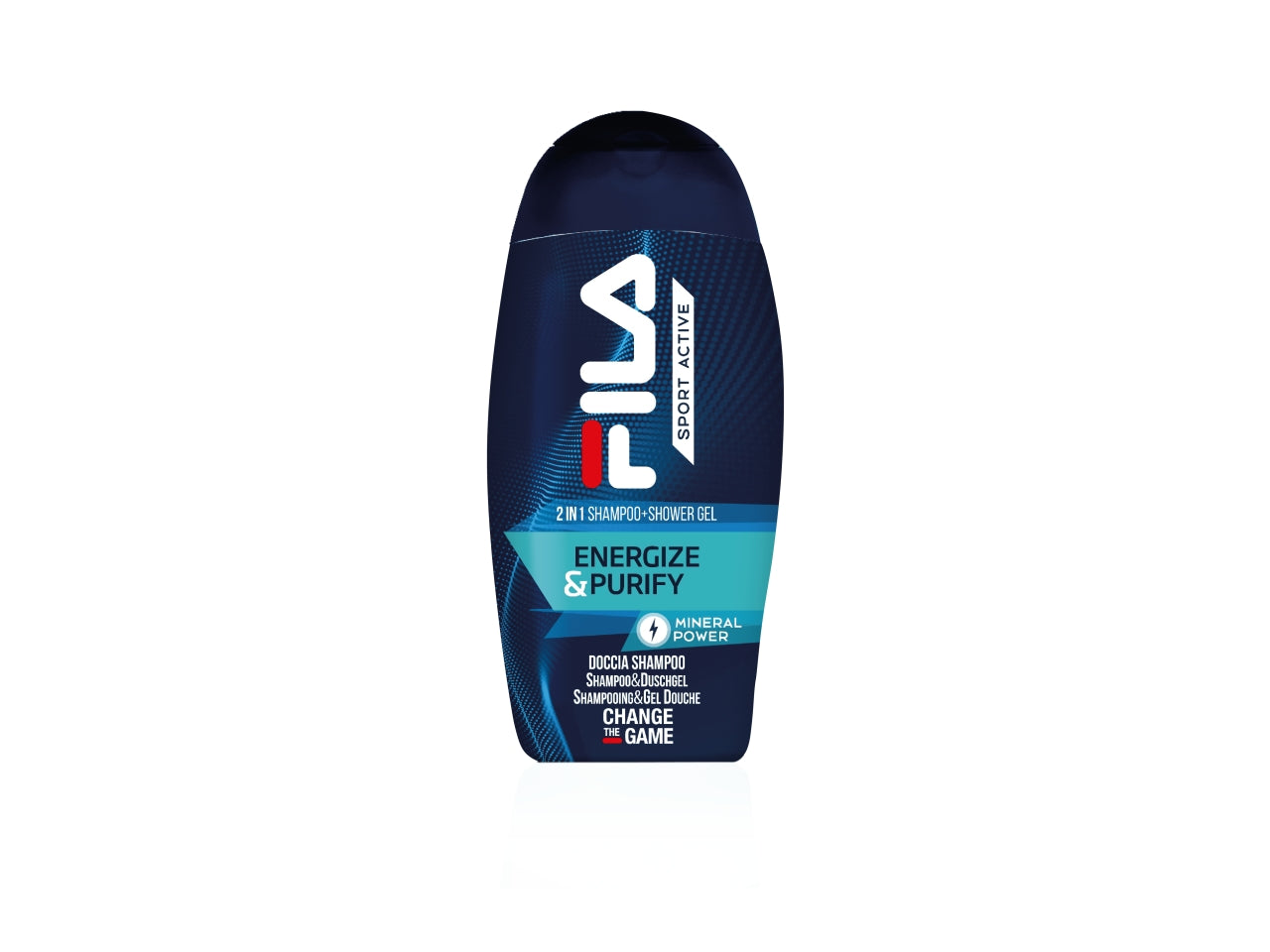 Fila uomo, confezione con gel doccia energize & purify 250ml + gym bag