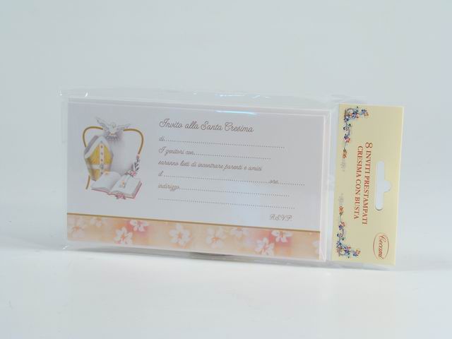Inviti cresima 8 pezzi + busta fe10068ip