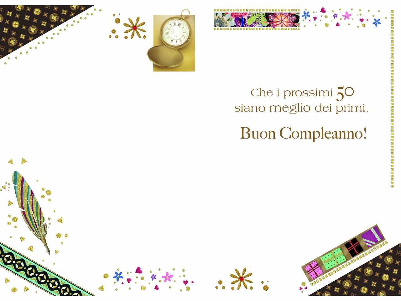 Biglietto auguri buon compleanno 50 anni