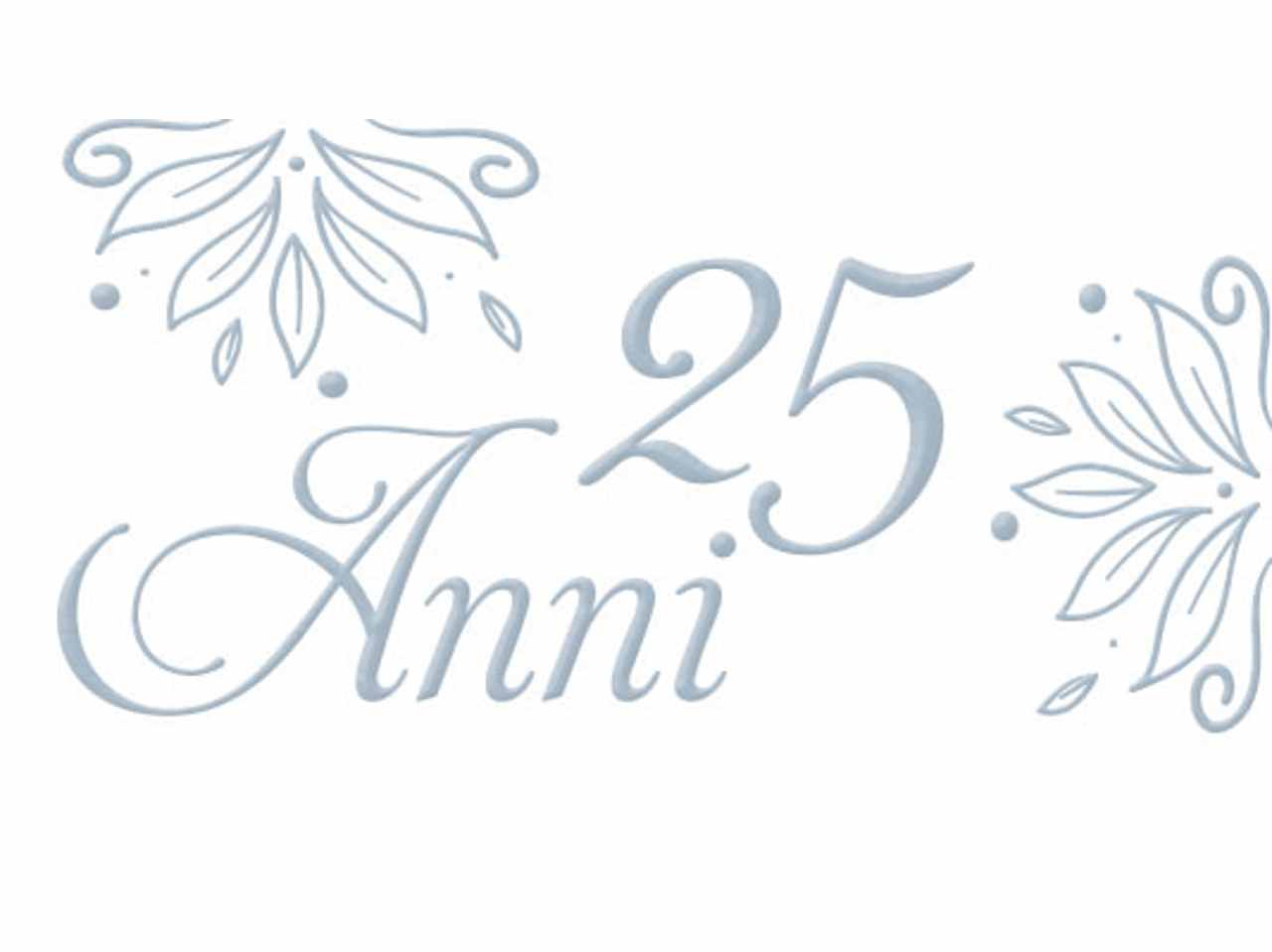 Biglietto bomboniera nozze 25Â° anniversario 100 pezzi