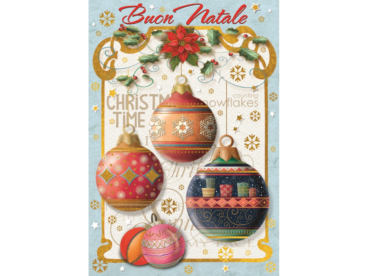 Biglietto portasoldi palline di natale