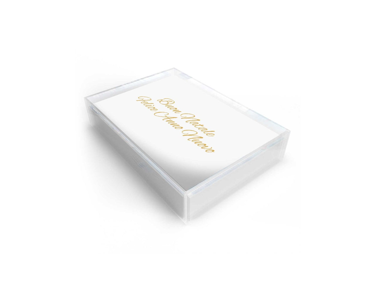 Scatola con 50 biglietti bianco e oro