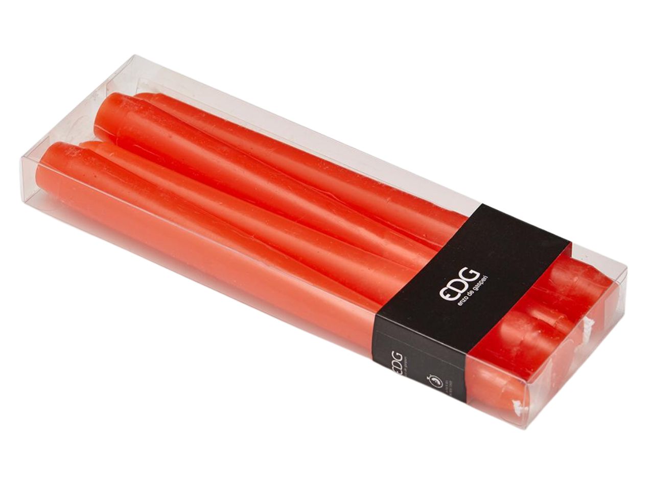 Candela a stelo confezione da 4 pezzi h.20cm arancione