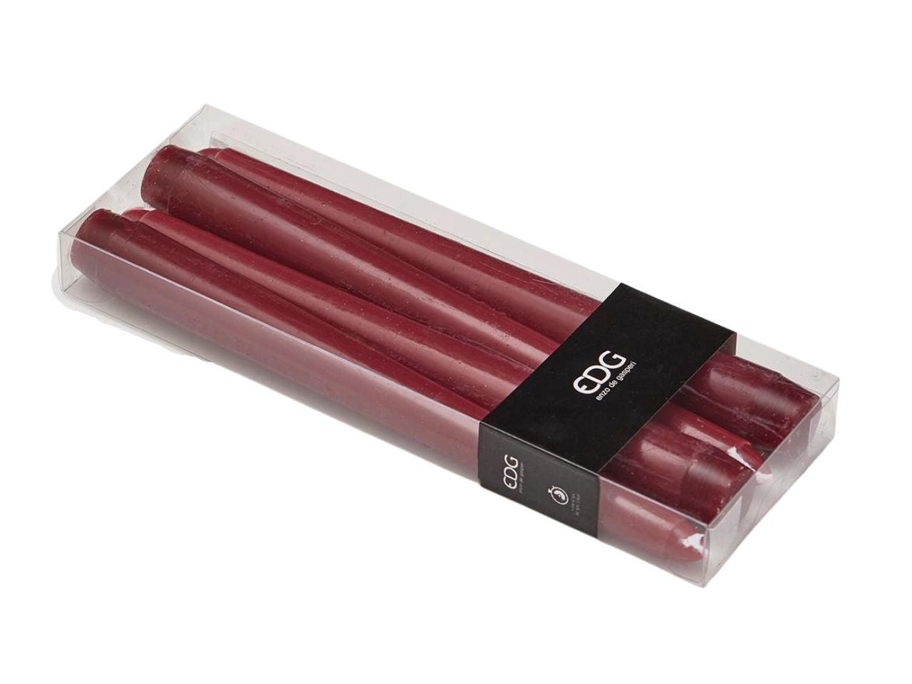 Candela a stelo confezione da 4 pezzi h.20cm burgundy