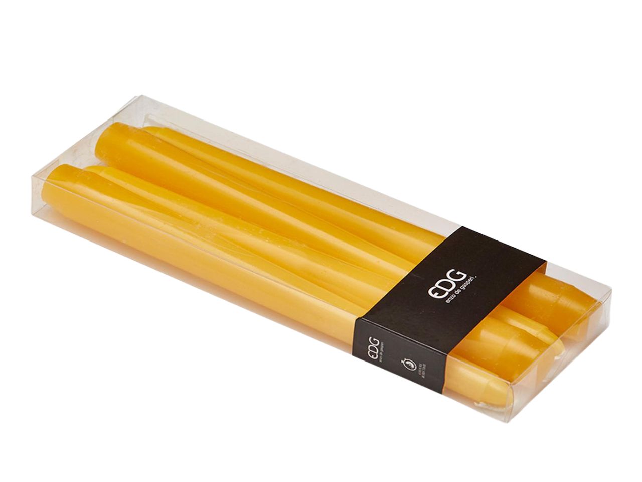 Candela a stelo confezione da 4 pezzi h.25cm gialla