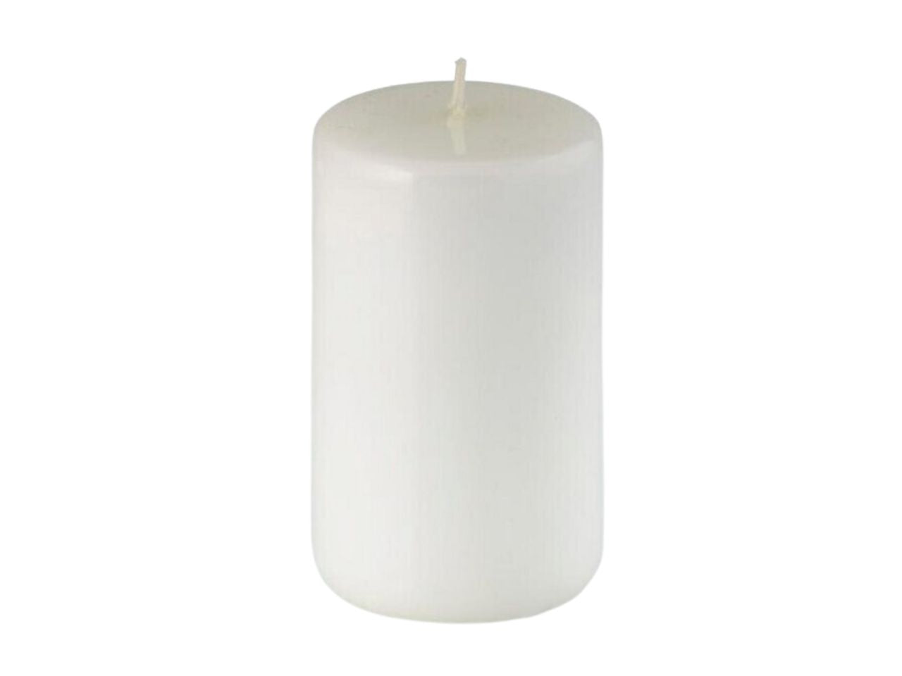 Candela moccolo misura h.10cmxd.6cm laccata colore bianco