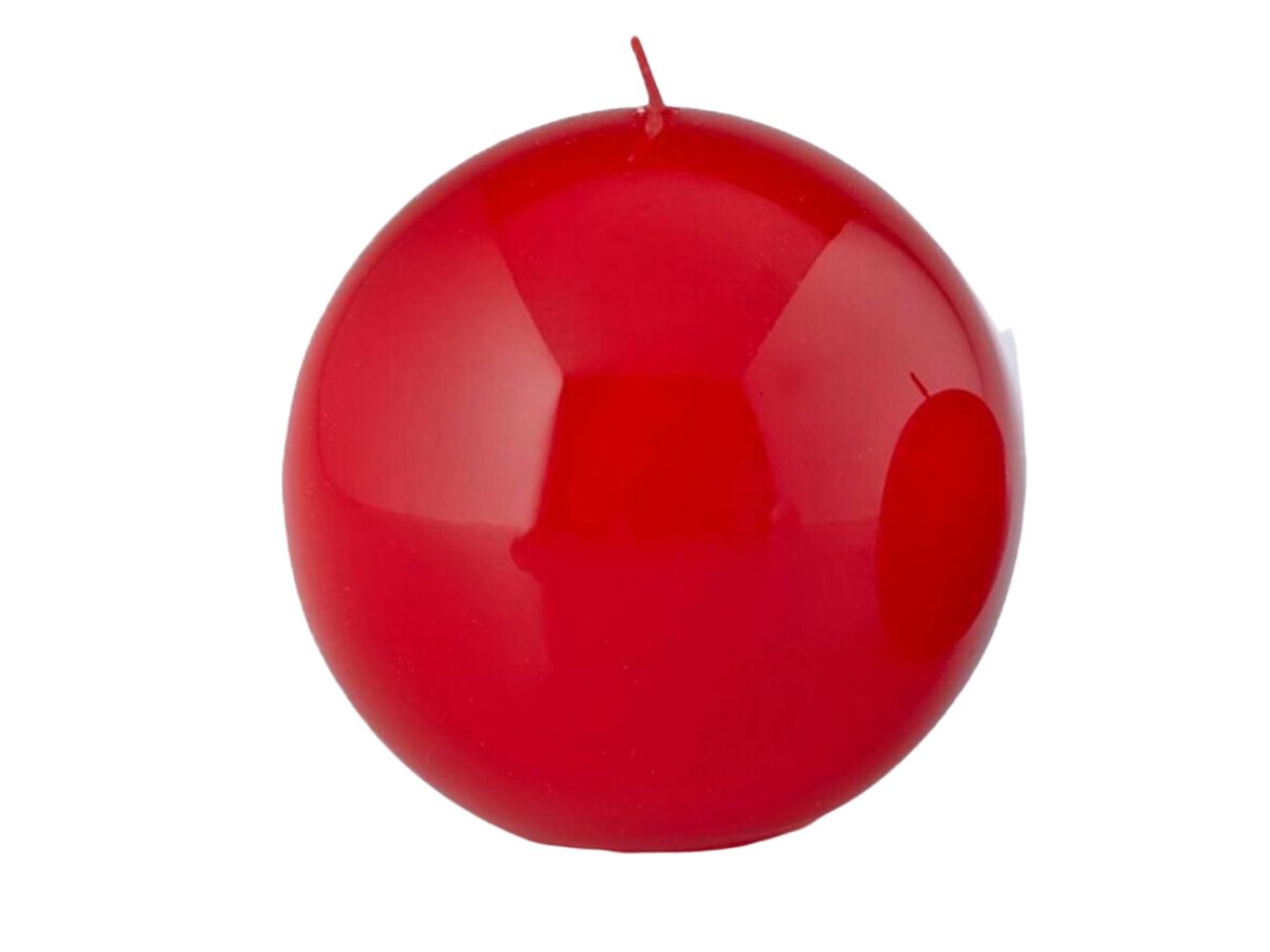 Candela a sfera misura d.10 laccata colore rosso