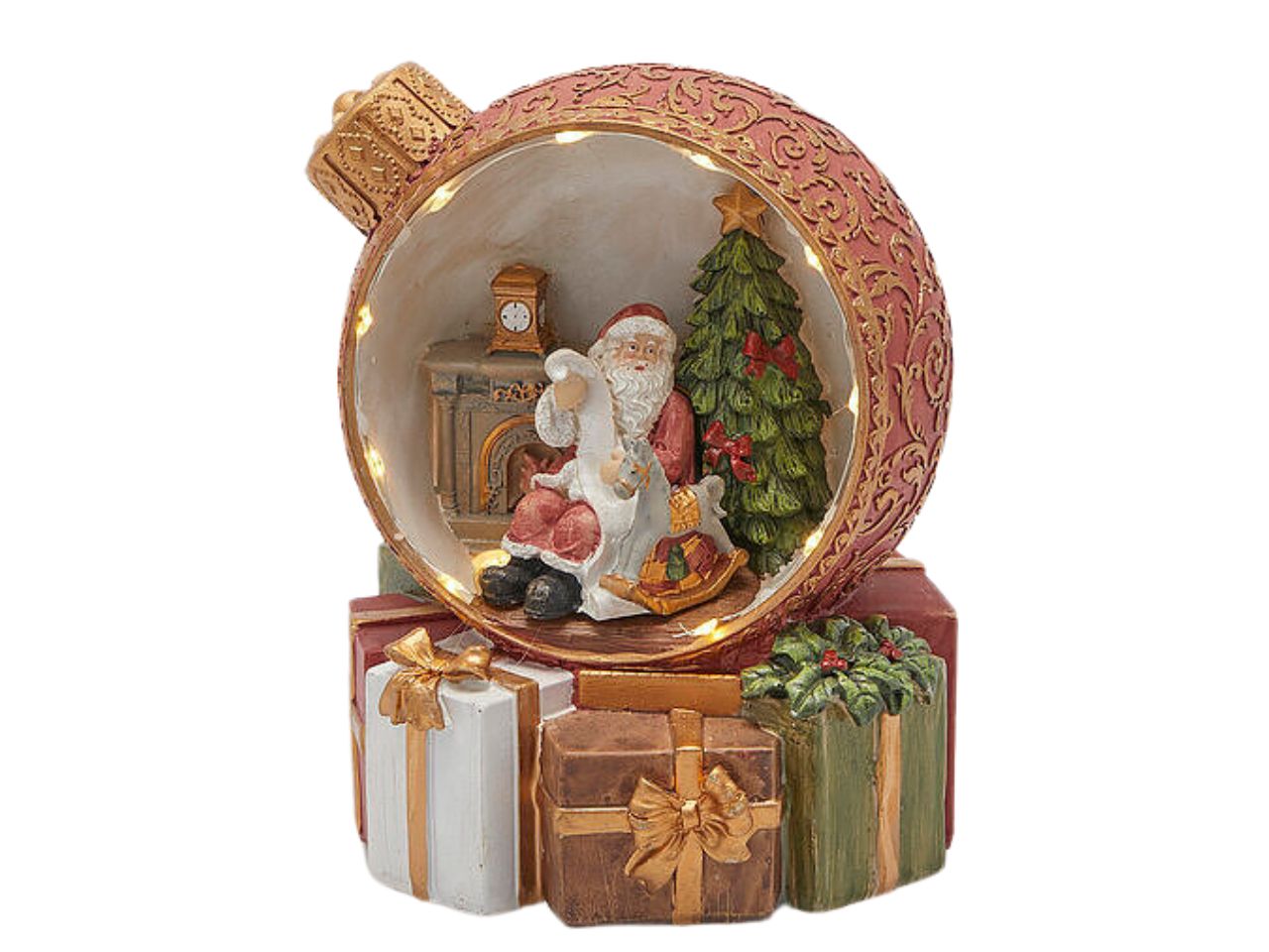 Palla xmas decorativa h.16,5xl.13xl.13 con led