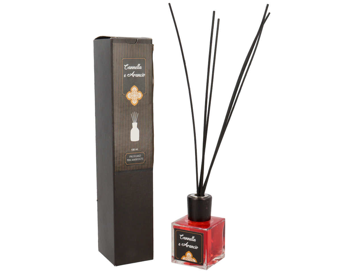 Profumatore per ambienti con bacchette 100ml cannella e arancio