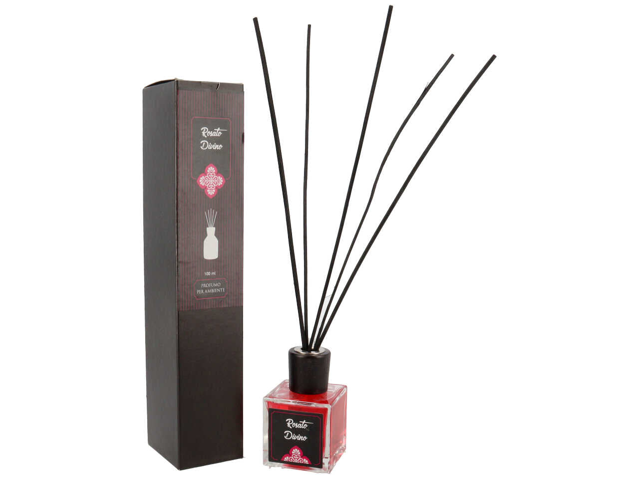 Profumatore per ambienti con bacchette 100ml rosato divino